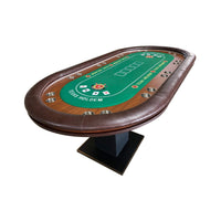 Luxury 96-Inch Gaming Table With LED Lights, Durable Velvet Surface, And Sturdy Pedestal Base (SAK92853) - Photo 1