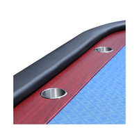 Premium 96-Inch Poker Table With Speed Cloth And Wooden Texture Racetrack For 10 Players (SAK75023) - Photo 4