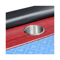 Premium 96-Inch Poker Table With Speed Cloth And Wooden Texture Racetrack For 10 Players (SAK75023) - Photo 6