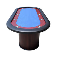 Premium 96-Inch Poker Table With Speed Cloth And Wooden Texture Racetrack For 10 Players (SAK75023) - Photo 3