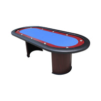 Premium 96-Inch Poker Table With Speed Cloth And Wooden Texture Racetrack For 10 Players (SAK75023) - Photo 1