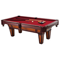 7 Ft Pool Table with Red Burgundy Wool Top and Fringe Drop Pockets - Photo 2