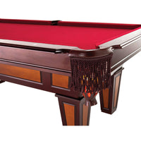 7 Ft Pool Table with Red Burgundy Wool Top and Fringe Drop Pockets - Photo 4