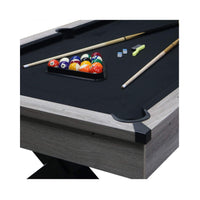 Large 84-Inch Rustic Gray Pool Table With Cues, Balls And X-Legs (SAK54361) - Photo 10