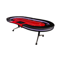 Luxury 94-Inch Foldable 10 Player Poker Table With LED, Wheels And Cup Holders (SAK24897) - Photo 6