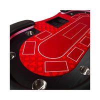 Luxury 94-Inch Foldable 10 Player Poker Table With LED, Wheels And Cup Holders (SAK24897) - Photo 3