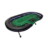 Luxury 94-Inch Foldable 10 Player Poker Table With LED, Wheels And Cup Holders (SAK24897) - Photo 10
