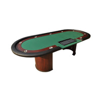 Modern 96-Inch Wooden Poker Table With U Shape Legs, Drop Box And Chips Tray (SAK83109) - Photo 1