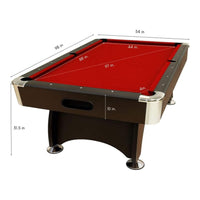 8FT Modern Red Felt Billiard Pool Table With Automatic Ball Return And Accessories Kit (SAK76139) - Photo 9