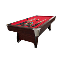 8FT Modern Red Felt Billiard Pool Table With Automatic Ball Return And Accessories Kit (SAK76139) - Photo 1