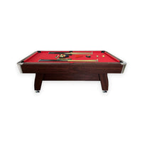 8FT Modern Red Felt Billiard Pool Table With Automatic Ball Return And Accessories Kit (SAK76139) - Photo 4
