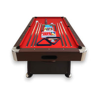 8FT Modern Red Felt Billiard Pool Table With Automatic Ball Return And Accessories Kit (SAK76139) - Photo 5