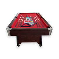 8FT Modern Red Felt Billiard Pool Table With Automatic Ball Return And Accessories Kit (SAK76139) - Photo 7