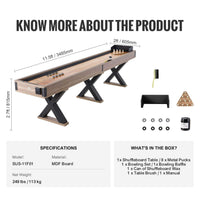 Premium 2-In-1 Shuffleboard Game Table Set With Bowling Combo (SAK81698) - Photo 11