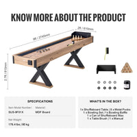 Premium 2-In-1 Shuffleboard Game Table Set With Bowling Combo (SAK81698) - Photo 10
