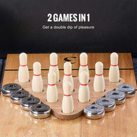 Premium 2-In-1 Shuffleboard Game Table Set With Bowling Combo (SAK81698) - Photo 4