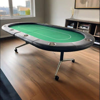 Premium 94-Inch Foldable 10-Player Poker Table With Wheels (SAK43087) - Photo 9
