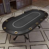 Premium 96-Inch 10-Player Oval Poker Table With Cup Holders (SAK51874) - Photo 7