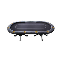 Premium 96-Inch 10-Player Oval Poker Table With Cup Holders (SAK51874) - Photo 1