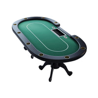 Premium 96-Inch Aura Oval Poker Table With Cup Holders, Chips Tray And Drop Box (SAK31045) - Photo 1